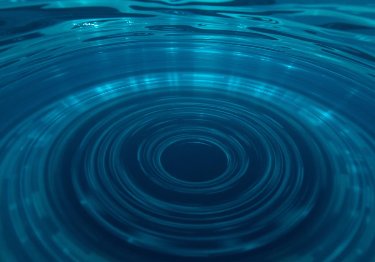 Ultrasonic waves rippling through water